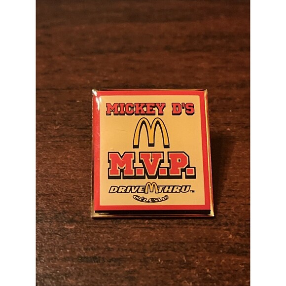 McDonald's Mickey D's M.V.P. Drive Thru Crew Employee‎ Lapel Hat Pin - Picture 1 of 3